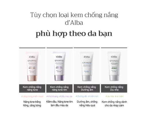 Kem Chống Nắng Dưỡng Trắng Tông Tím Hiệu Chỉnh Sắc Da Waterfull Tone-Up Sun Cream Purple 50ml d'Alba ảnh 8