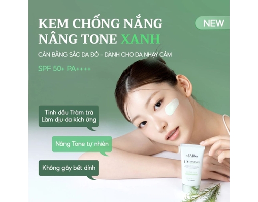 Kem Chống Nắng Tông Xanh Hiệu Chỉnh Sắc Da Clean Tea Tree Liposome Tone Up Green 50ml d'Alba ảnh 1