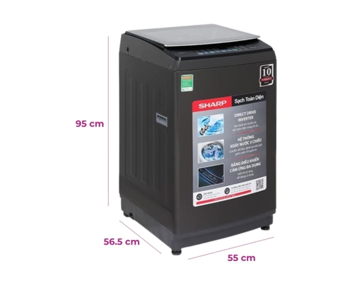 [Đặt Trước] Máy Giặt Inverter ES-TM110CD-DS 11kg Sharp ảnh 4