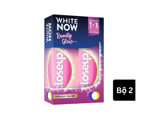 Bộ Đôi Kem Đánh Răng Trắng Bật Tông White Now Beauty Glow 100g Closeup ảnh 0