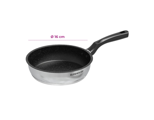 Chảo Inox Chống Dính Vân Đá Đáy Từ 16cm Sunhouse ảnh 1