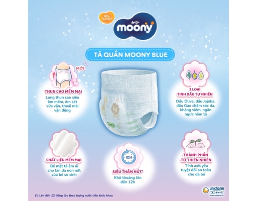 Tã Quần M52 Cho Bé Từ 6-12kg 52 Miếng Moony ảnh 6