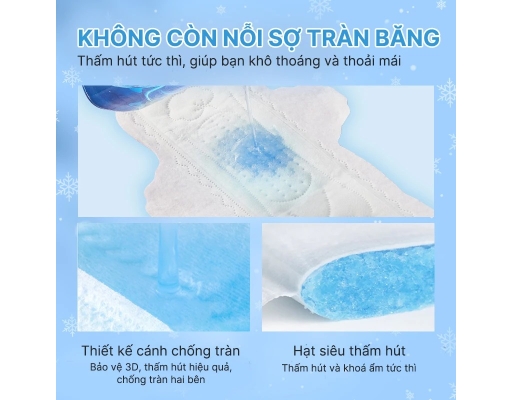 Băng Vệ Sinh Cool Tech Kháng Khuẩn 24cm 16 Miếng UUcare ảnh 1