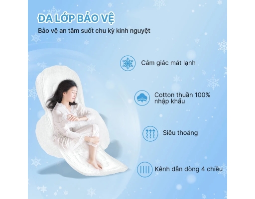 Băng Vệ Sinh Cool Tech Kháng Khuẩn 24cm 16 Miếng UUcare ảnh 4