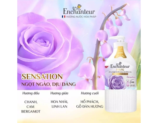 Sữa Tắm Dưỡng Da Hương Nước Hoa Sensation 900g Enchanteur ảnh 1
