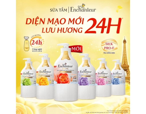 Sữa Tắm Dưỡng Da Hương Nước Hoa Sensation 900g Enchanteur ảnh 2
