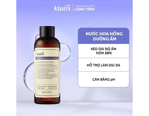 Nước Hoa Hồng Dưỡng Ẩm Có Mùi Supple Preparation Facial Toner 180ml Klairs ảnh 1