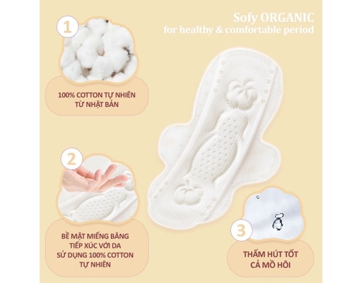Băng Vệ Sinh Siêu Mỏng Cánh Skin Comfort Organic Cotton 23cm 8 Miếng Sofy ảnh 1