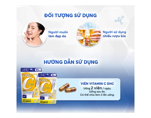 Thực Phẩm Bảo Vệ Sức Khỏe Viên Uống Bổ Sung Vitamin C 30 Ngày 60 Viên DHC ảnh 5