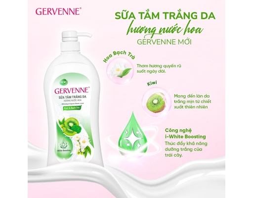 Sữa Tắm Kiwi & Bạch Trà 900g Gervenne ảnh 4