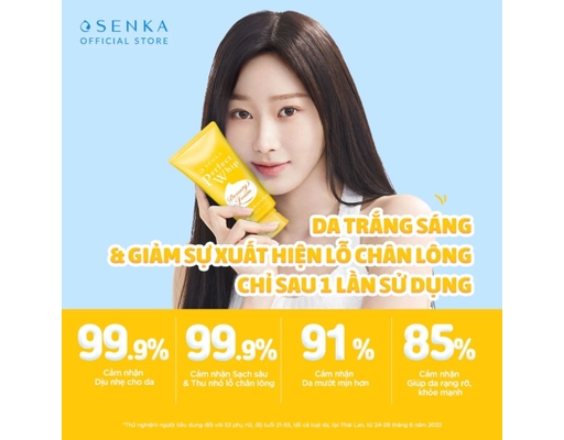 Sữa Rửa Mặt Dưỡng Sáng Vitamin C Poreless Glow 100g SENKA ảnh 7