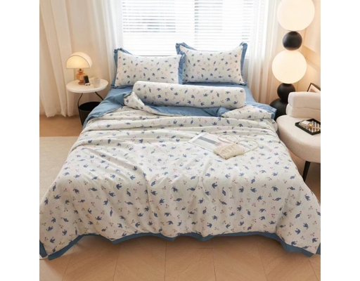 Bộ Chăn Drap Gối Vải Đũi 160x200cm Kenhome ảnh 6