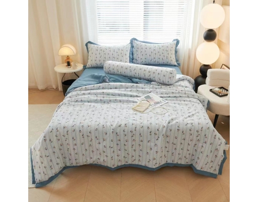 Bộ Chăn Drap Gối Vải Đũi 180x200cm Kenhome ảnh 2
