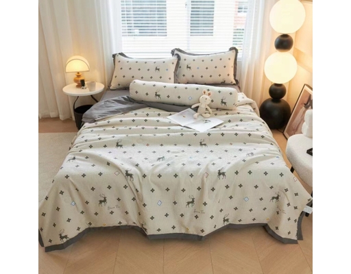 Bộ Chăn Drap Gối Vải Đũi 180x200cm Kenhome ảnh 3