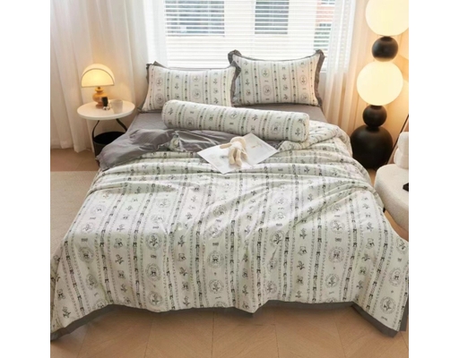 Bộ Chăn Drap Gối Vải Đũi 180x200cm Kenhome ảnh 4