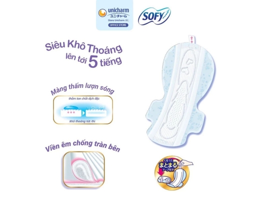 Băng Vệ Sinh Đêm Siêu Mỏng Cánh Skin Comfort Ultra Thin 36cm 4 Miếng Sofy ảnh 1