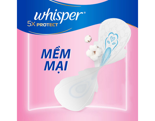 Băng Vệ Sinh 5X Siêu Mỏng Bảo Vệ 28cm 16 Miếng Whisper ảnh 2