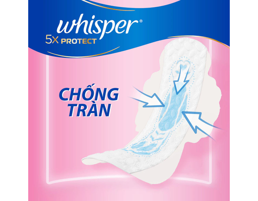 Băng Vệ Sinh 5X Siêu Mỏng Bảo Vệ 28cm 16 Miếng Whisper ảnh 3