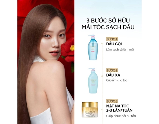 Dầu Gội Phục Hồi Sạch Dầu Mát Lạnh Premium Cool & Repair Shampoo 450ml TSUBAKI ảnh 3