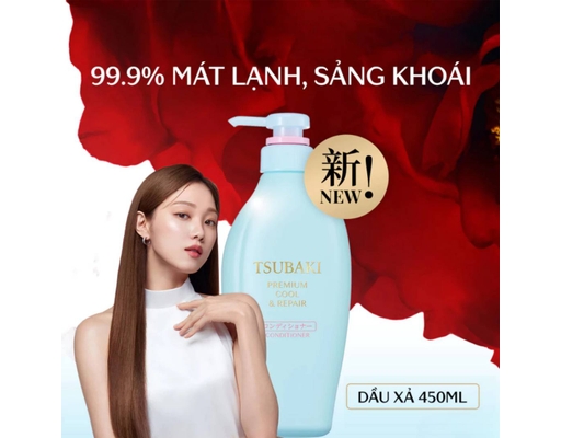 Dầu Xả Phục Hồi Sạch Dầu Mát Lạnh Premium Cool & Repair Conditioner 450ml TSUBAKI ảnh 1