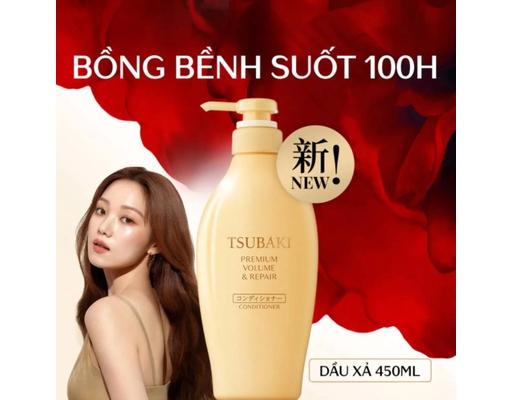 Dầu Xả Phục Hồi & Bồng Bềnh Premium Volume & Repair Conditioner 450ml TSUBAKI ảnh 1