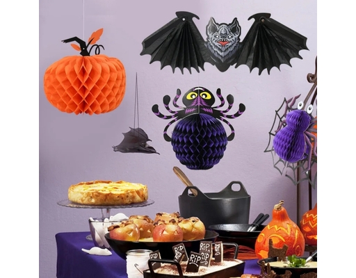 Mô Hình Giấy Trang Trí Halloween 001 Mạng Nhện 12.5x22cm Tân Hồng Vận ảnh 2