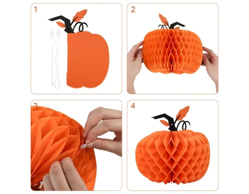 Mô Hình Giấy Trang Trí Halloween 003 Bí Ngô 20x25cm Tân Hồng Vận ảnh 3