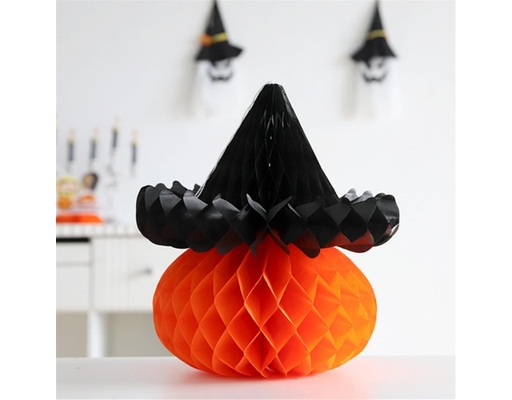 Mô Hình Giấy Trang Trí Halloween 004 Bí Có Mũ 11x26cm Tân Hồng Vận ảnh 1