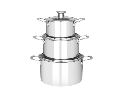 Bộ 3 Nồi Inox Đa Lớp Nguyên Khối GCS256-T1 Green Cook ảnh 0