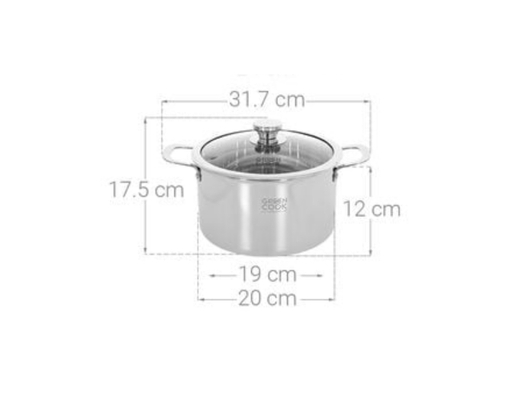 Bộ 3 Nồi Inox Đa Lớp Nguyên Khối GCS256-T1 Green Cook ảnh 6