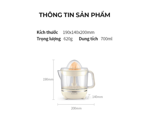 Máy Vắt Cam EJJ236IVY 700ml Màu Ngà LocknLock ảnh 1