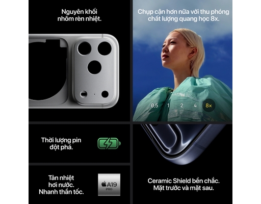 Điện Thoại Di Động iPhone 17 Pro Max 256GB Màu Bạc/ Silver MFYM4ZP/A Apple ảnh 5
