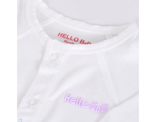 Áo Raplan TD Chất Liệu Bamboo AL0062 Cho Trẻ Sơ Sinh Màu Trắng HELLO BnB ảnh 2