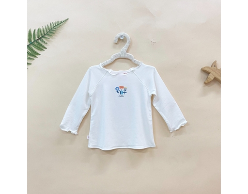 Áo Dún Bèo TD Chất Liệu Bamboo AL0069 Cho Bé 9 Tháng Tuổi Màu Trắng HELLO BnB ảnh 1