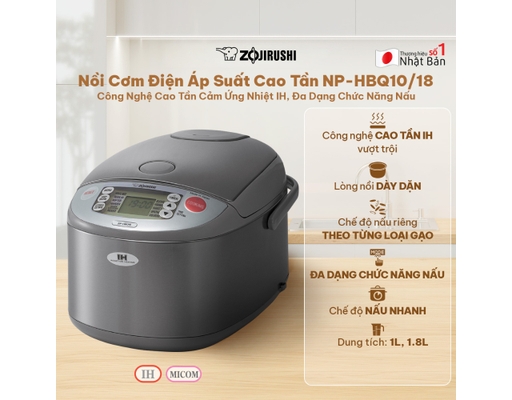 [Đặt Trước] Nồi Cơm Điện Cao Tần NP-HBQ10-XA 1L Zojirushi ảnh 2
