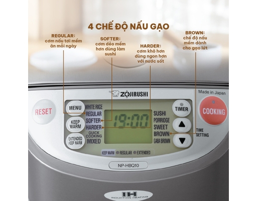 [Đặt Trước] Nồi Cơm Điện Cao Tần NP-HBQ10-XA 1L Zojirushi ảnh 5