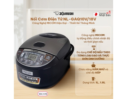 [Đặt Trước] Nồi Cơm Điện Tử NL-GAQ10V-BM 1L Zojirushi ảnh 2