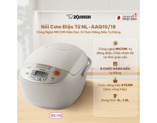 [Đặt Trước] Nồi Cơm Điện Tử NL-AAQ18-CA 1.8L Zojirushi ảnh 3