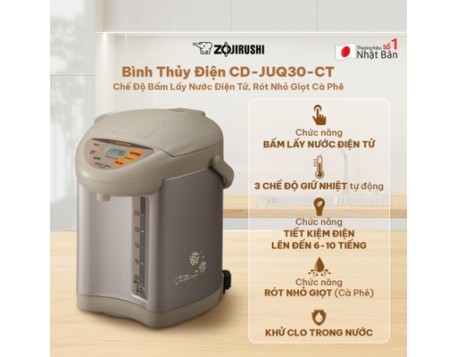 Bình Thủy Điện CD-JUQ30-CT 3L Zojirushi ảnh 2