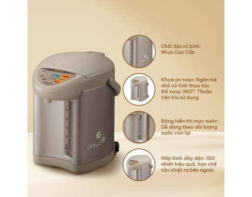 Bình Thủy Điện CD-JUQ30-CT 3L Zojirushi ảnh 5