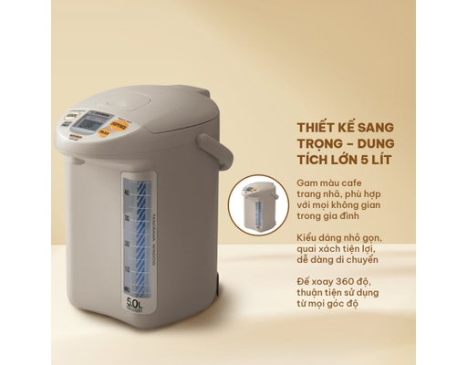 Bình Thủy Điện CD-LCQ50-TK 5L Zojirushi ảnh 3