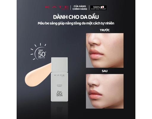 Kem Lót Trang Điểm Chống Nắng Cho Da Dầu Poreless Keeper For Oily Skin SPF50+ PA++++ 25ml KATE ảnh 1