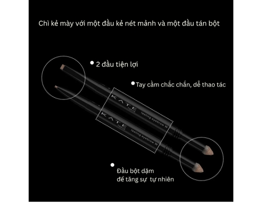 Bút Kẻ Mày 2 Đầu Đầu Mảnh Lasting Eyebrow W BR5 Màu Nâu Tro 0.5g KATE ảnh 2