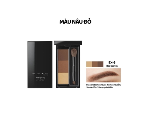 Bột Tán Lông Mày Desgining Eyebrown 3D EX6 Màu Nâu Đỏ 2.2g KATE ảnh 1