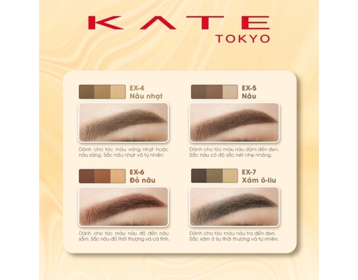 Bột Tán Lông Mày Desgining Eyebrown 3D EX6 Màu Nâu Đỏ 2.2g KATE ảnh 4