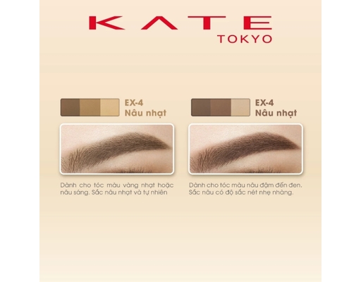 Bột Tán Lông Mày Desgining Eyebrown 3D Fit EX4 Màu Nâu Sáng 2.2g KATE ảnh 6