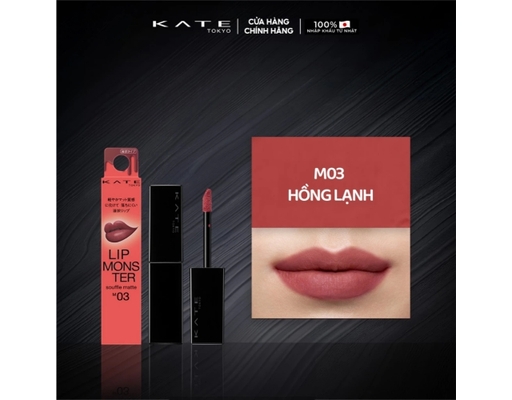 Son Kem Lì Lip Monster Souffle Matte M03 Màu Hồng Lạnh 7g KATE ảnh 1