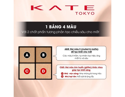 Phấn Mắt Popping Silhouette Shadow PK1 Màu Hồng Tím 3.6g KATE ảnh 5