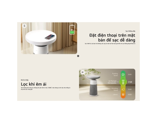 Máy Lọc Không Khí Kết Hợp Loa Bluetooth PuriCare Aerospeaker AS20GSHU0.ABAE LG ảnh 8