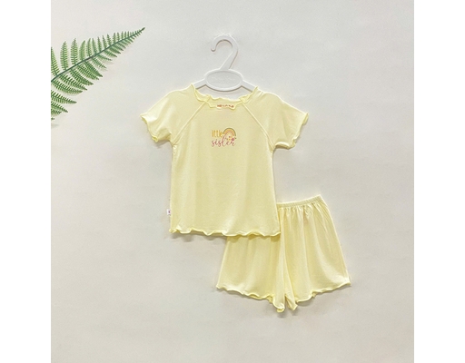 Bộ Raplan Dún Bèo BN0084 Cho Bé 18 Tháng Tuổi Màu Hồng Pastel, Cam Cà Rốt Pastel, Vàng Pastel HELLO BnB ảnh 2